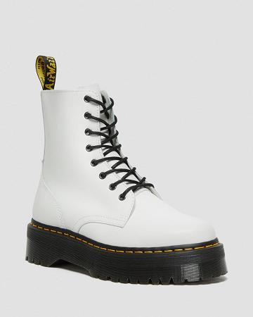 Men's Dr Martens Jadon Smooth Leather Platform Boots White | AU 561BEX